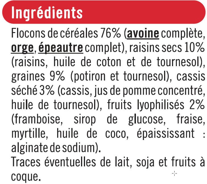 U Muesli floconneux aux fruits rouges packshot