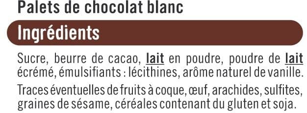 U Palets chocolat blanc sachet de 200g packshot