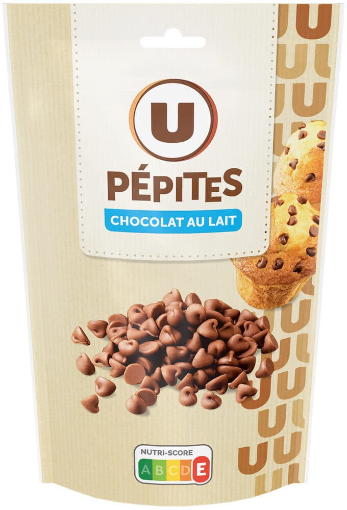 U Pépites de chocolat lait sachet de 100g packshot