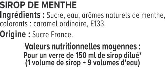 U Sirop de menthe bouteille de 1,3l packshot