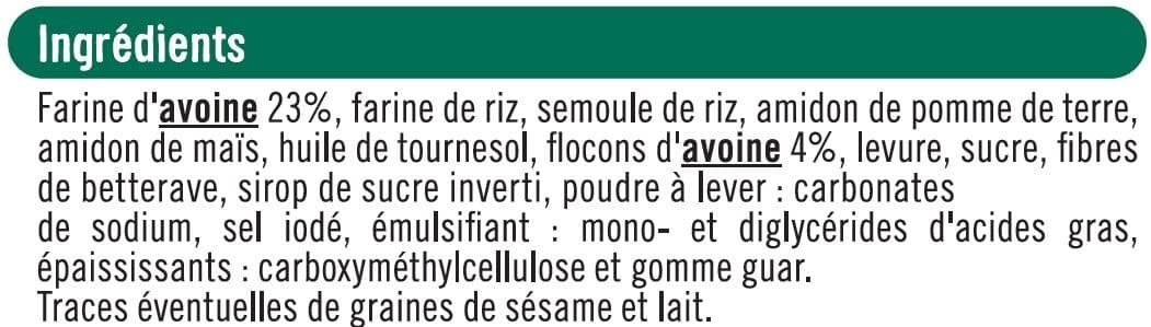 U Tartines croustillantes à l'avoine sans gluten 230g packshot