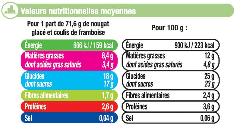 U Nougat glacé avec sachet de coulis framboise 430g packshot