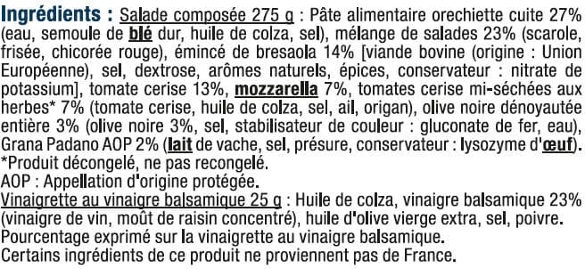 U Salade Orecchiette Bresaola, mozarella et olives packshot