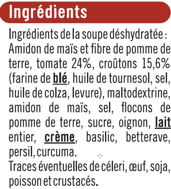 U Soupe instantanée aux tomates et croûtons packshot