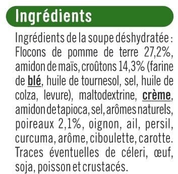 U Soupe instantanée aux poireaux,pomme de terre et croûtons packshot