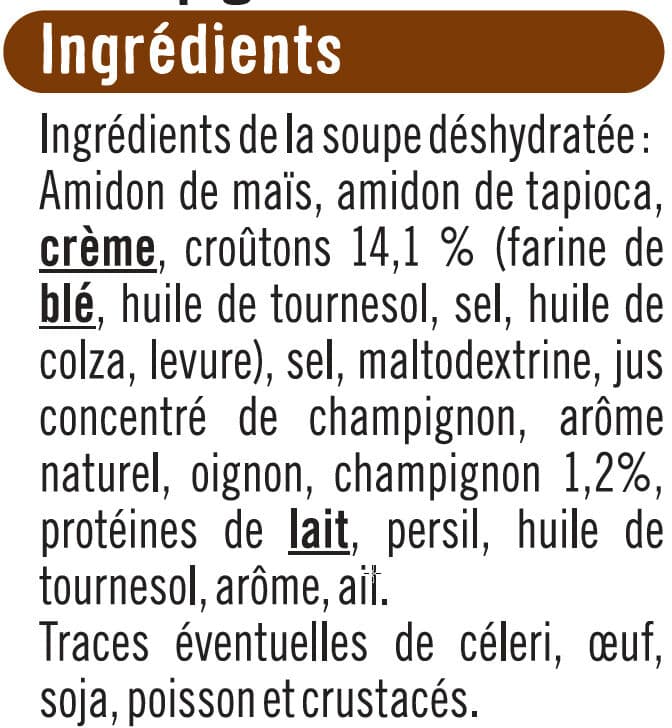 U Soupe instantanée aux champignons et croûtons packshot