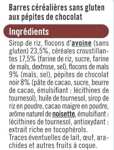 U Barres de céréales saveur chocolat sans gluten boîte de 138g packshot