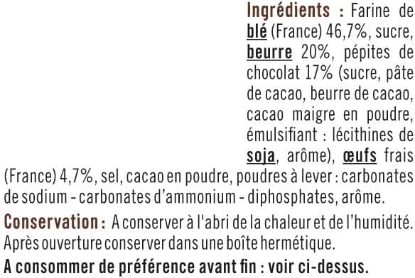 U Biscuits Galettes bretonnes aux pépites de chocolat 130g packshot