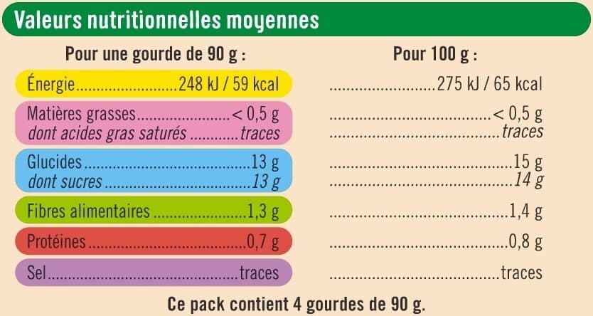 U Purée pomme banane sans sucres ajoutés 4 gourdes de 90g packshot