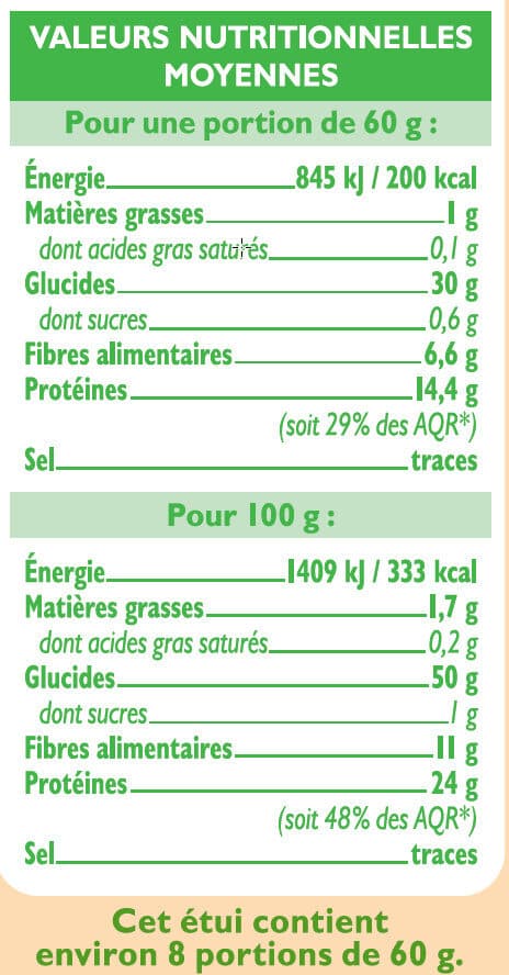 U Lentilles blondes, paquet de 500g packshot