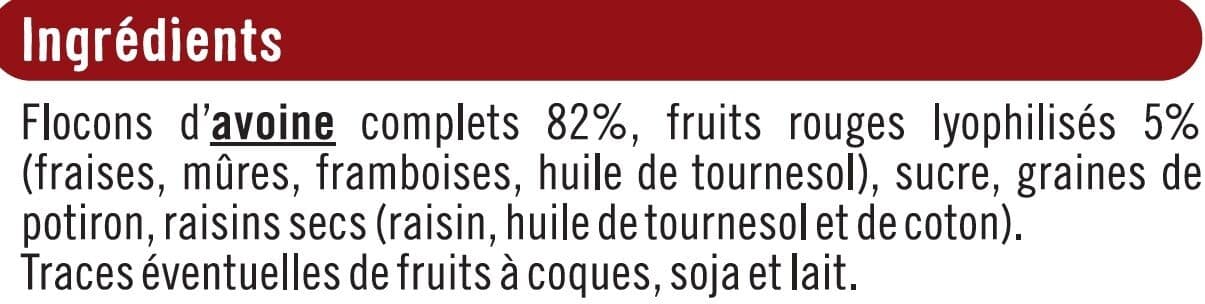 U Porridge aux fruits rouges packshot