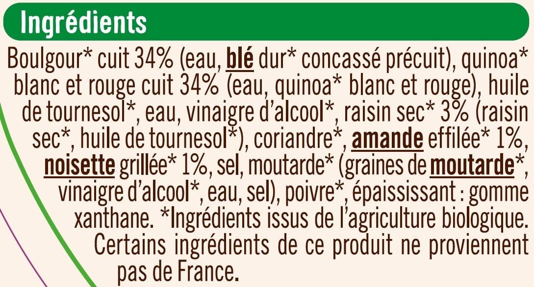 U Salade quinoa boulgour et fruits secs packshot