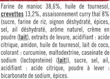 U Chips aux crevettes saveur curry thaï sachet de 50g packshot
