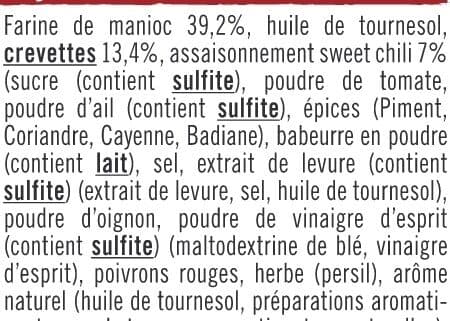U Chips aux crevettes saveur sweet chili sachet de 50g packshot