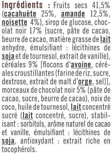 U Barres de céréales gourmandes cacahuètes chocolat, x4 - 140g packshot