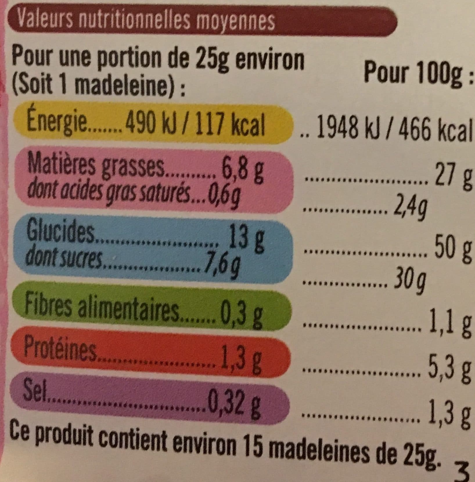 U Madeleines "coquilles" packshot