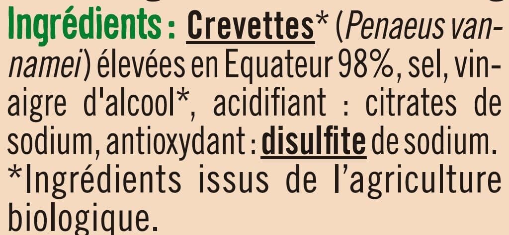 U Queues de crevettes cocktail bio packshot