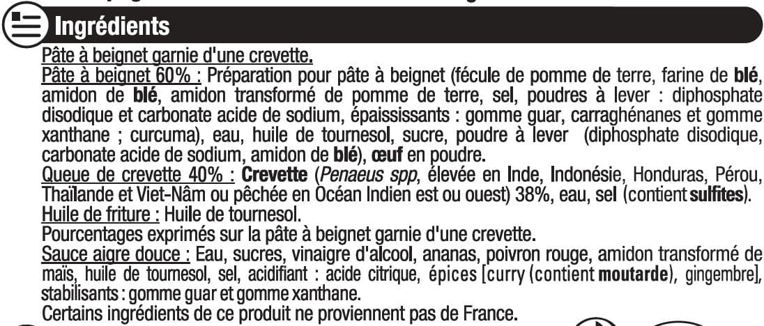 U Beignets crevettes sauce aigre douce 160g packshot