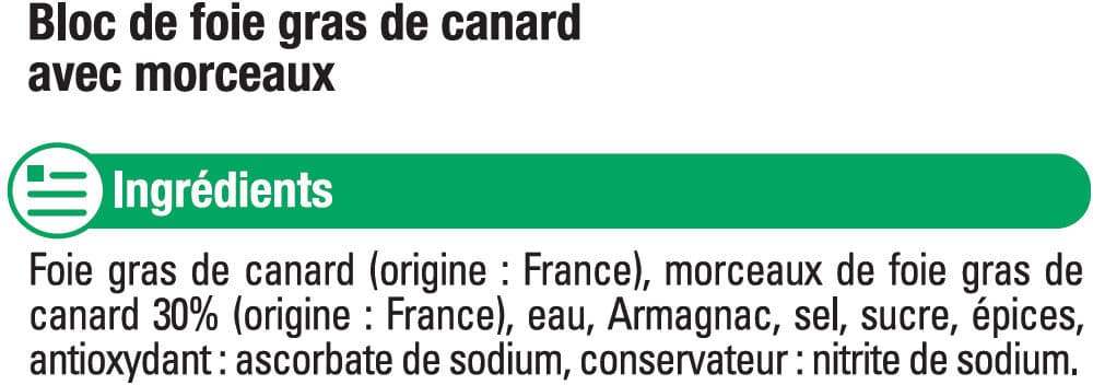 U Bloc de foie gras de canard avec 30% morceaux, boîte 200g packshot