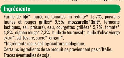 U Pizza légumes packshot