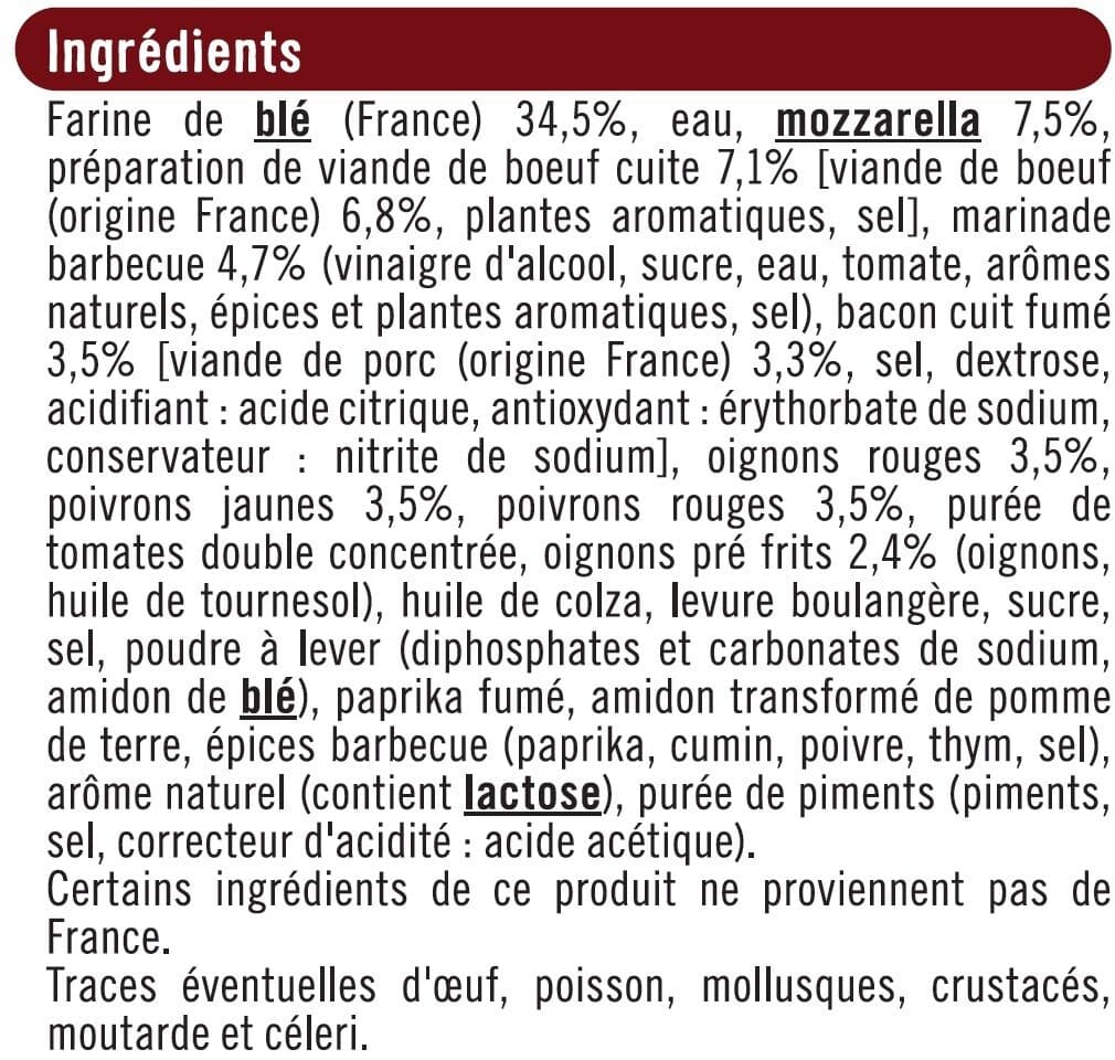 U Pizza extra américaine barbecue packshot