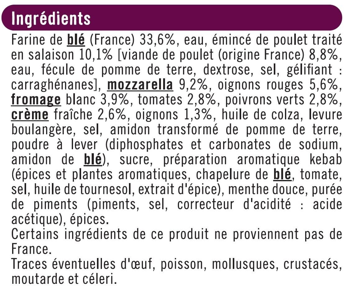 U Pizza extra américaine kebab packshot