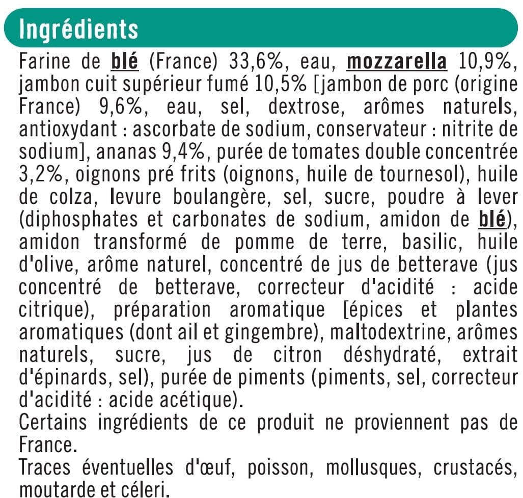 U Pizza extra américaine hawaïenne packshot