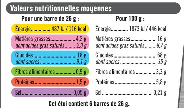 U Barres de céréales enrobées au chocolat et banane packshot