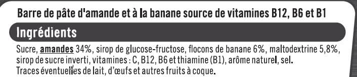 U Barres sport+ amande et banane packshot