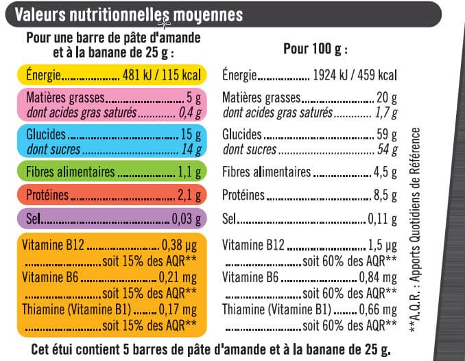 U Barres sport+ amande et banane packshot