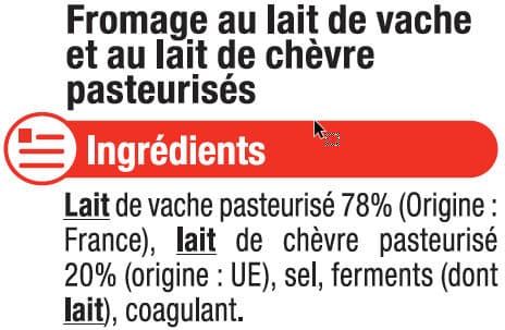 U Bûche au lait pasteurisé de vache & chèvre 24% de MG packshot