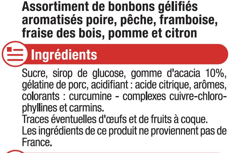 U Bonbons gommes saveurs fruitées - Sachet 300g packshot