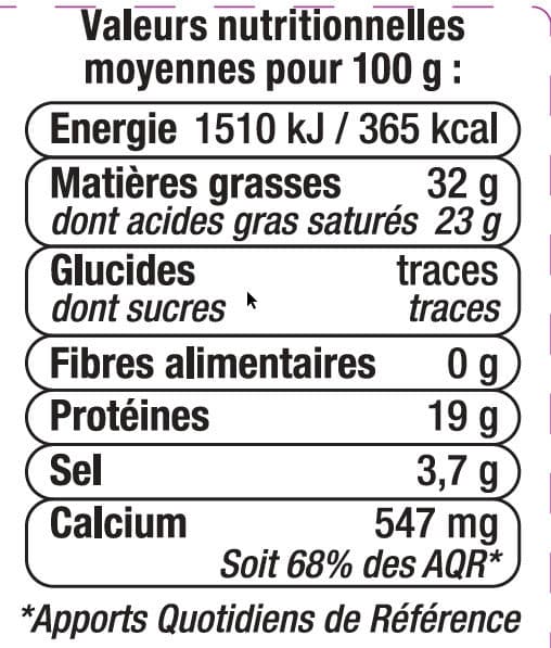 U Fromage au lait cru de brebis AOP Roquefort 32% de matière grasse tranche de 100g packshot