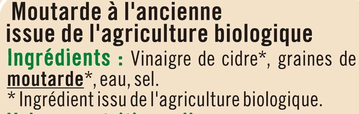 U Moutarde à l'ancienne bio bocal de 200g packshot