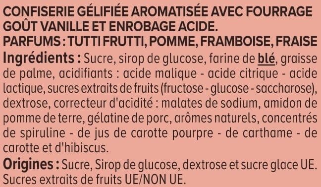 U Bonbons mini tubes fourrés qui piquent sachet de 200g packshot