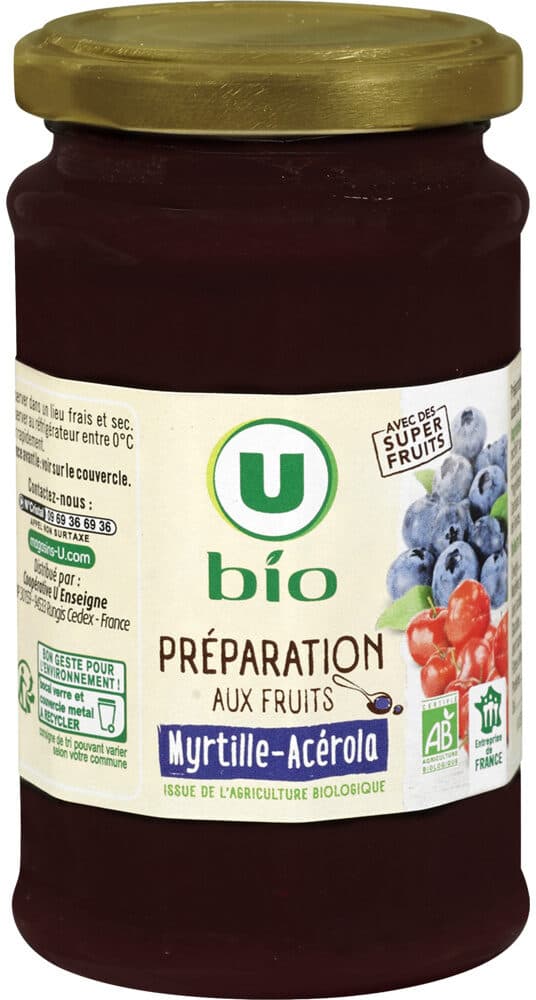 U Préparation aux fruits myrtille et acérola packshot