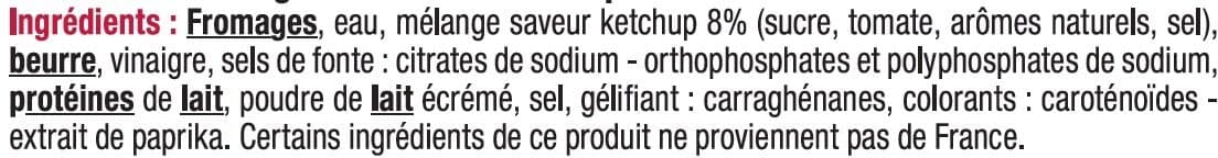 U Tranches de fromage fondu_saveurs ketchup 19% de mg packshot