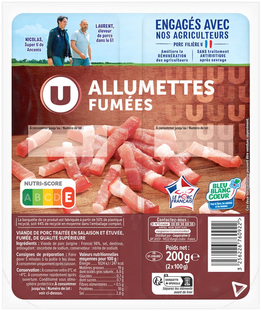 U Allumettes fumées - 2x100g packshot