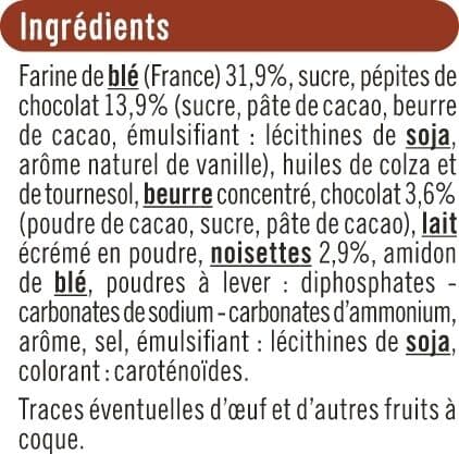 U Cookies coeur fondant chocolat noisettes paquet de 160g packshot
