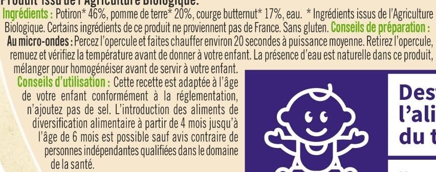 U Bols de potiron sans morceaux U_TOUT_PETITS Bio packshot