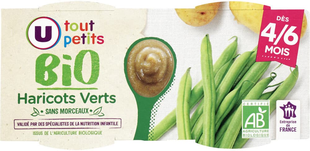 U Bols de haricots verts sans morceaux U_TOUT_PETITS Bio packshot