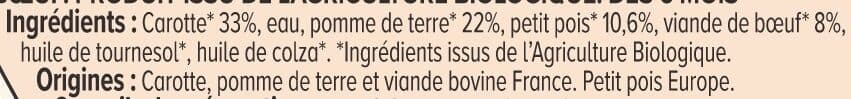 U Plat bébé du midi Légumes & boeuf, de 6 à 12 mois -2x200g - Repas bébé packshot