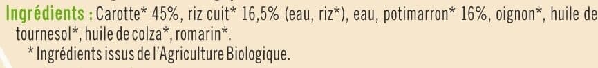 U Bols carottes riz potimarron sans morceaux U_TOUT_PETITS Bio packshot