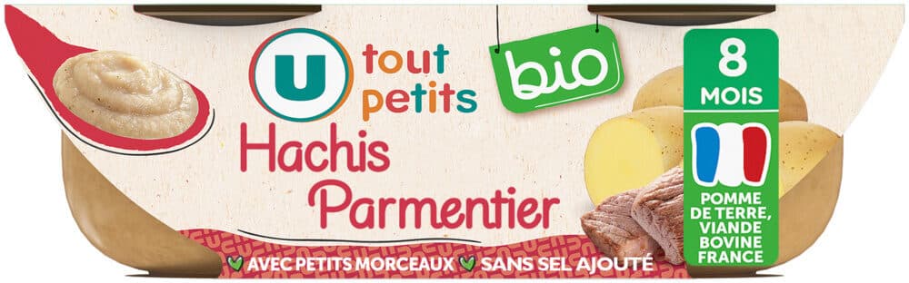 U Plat bébé Hachis parmentier, dès 8 mois - 2x200g - Repas bébé packshot