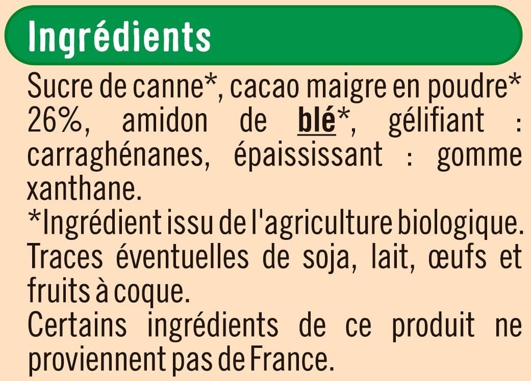 U Préparation pour entremets chocolat packshot