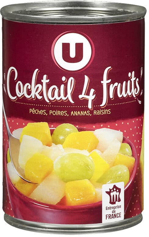 U Cocktail 4 fruits au sirop léger packshot