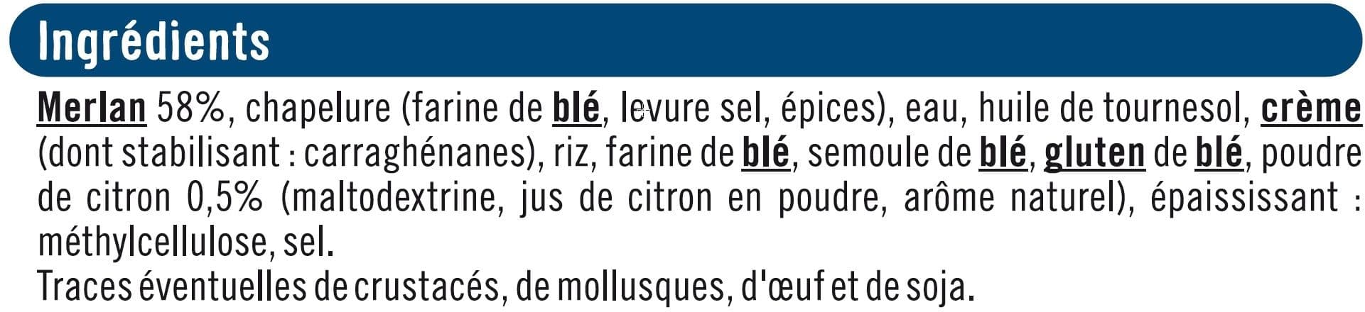 U Panés au merlan saveur citron, 2x100g soit 200g packshot