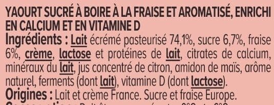 U Yaourt à boire aux fruits et aromatisé à la fraise 8x100g packshot