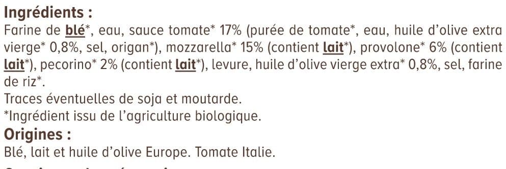 U Pizza aux trois fromages bio - 380g packshot
