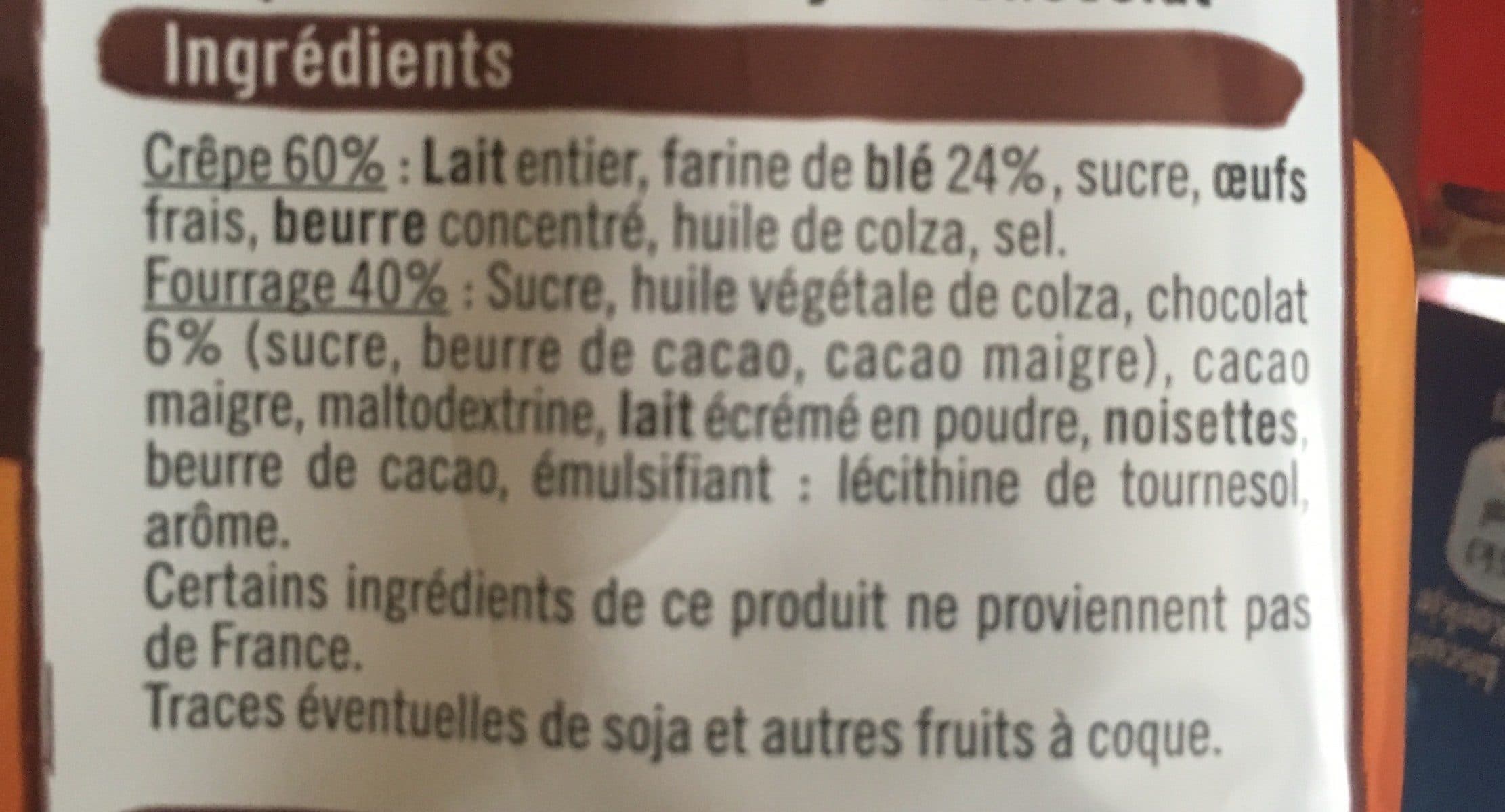 U Crêpes fourrage au chocolat packshot